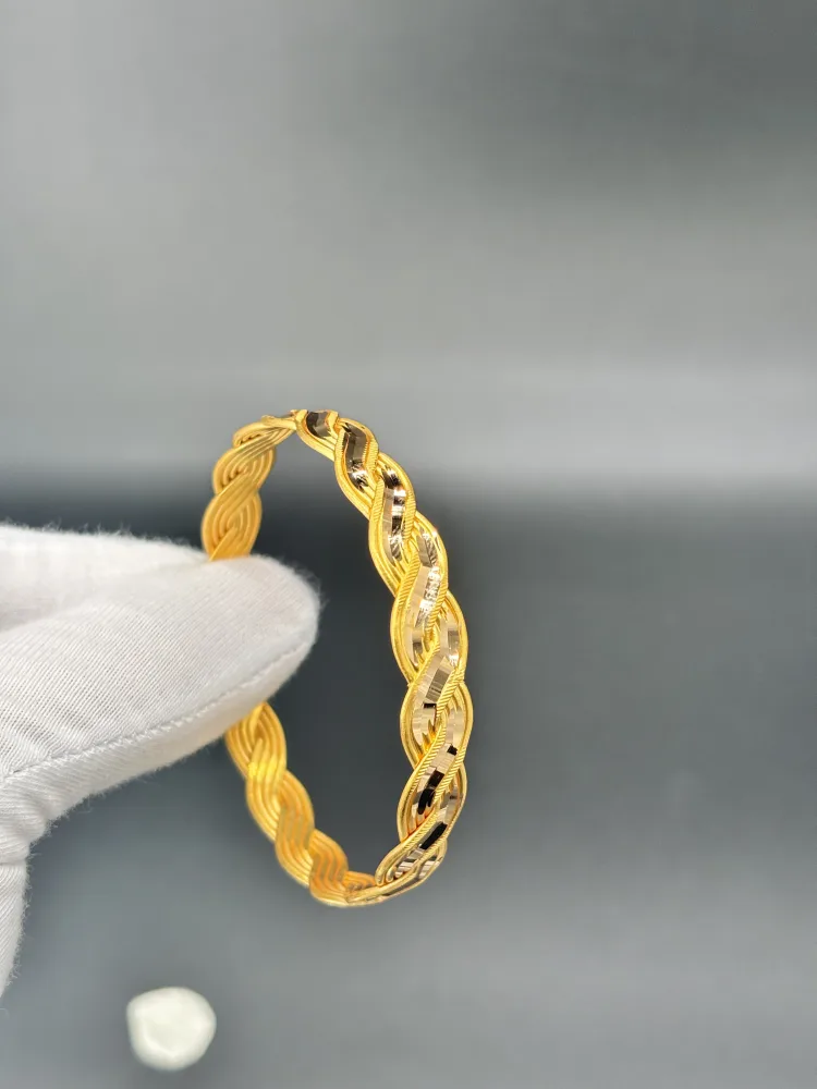 22 Ayar İşçiliksiz İncili Burması Bilezik 30 Gr